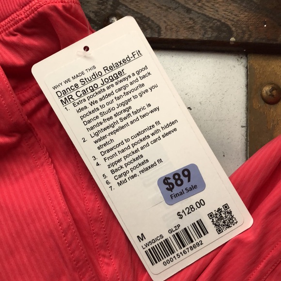 NWT Lululemon Dance Studio Relaxed Fit MR Cargo Jogger Size Medium in Glaze Pink - Picture 2 of 9